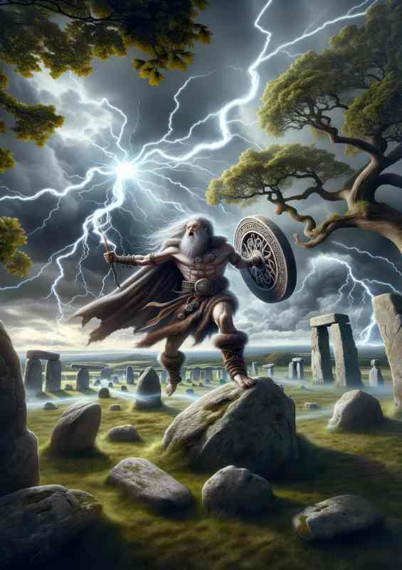 Taranis Celtic Thunder God Metal Poster