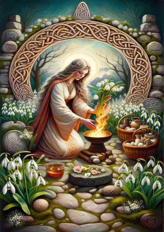 Pagan goddess Brigid protector of hearth and home | Metal Poster