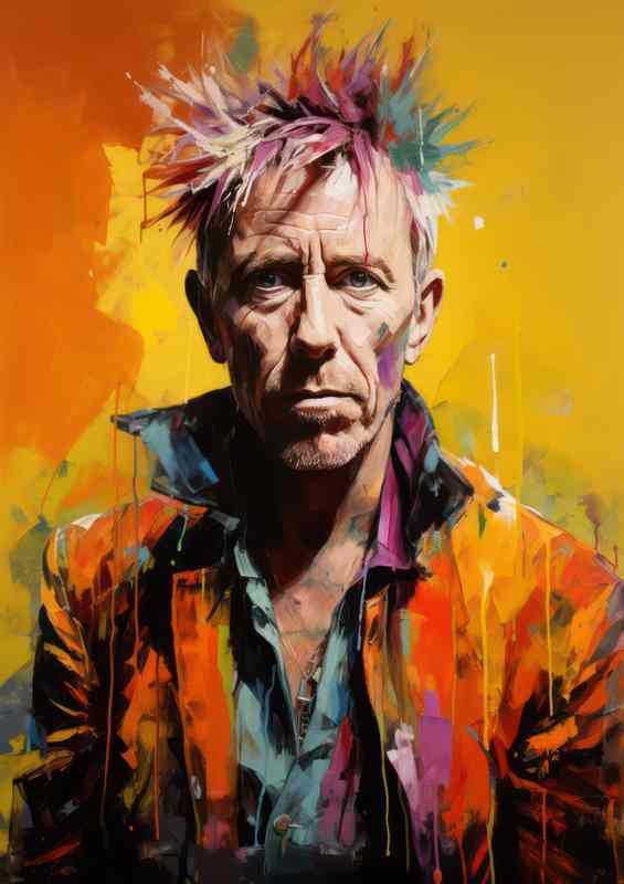 Johnny rotten Very colourful | Metal Poster