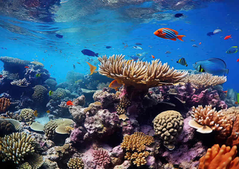 Ocean's Coral Reef Metal Poster
