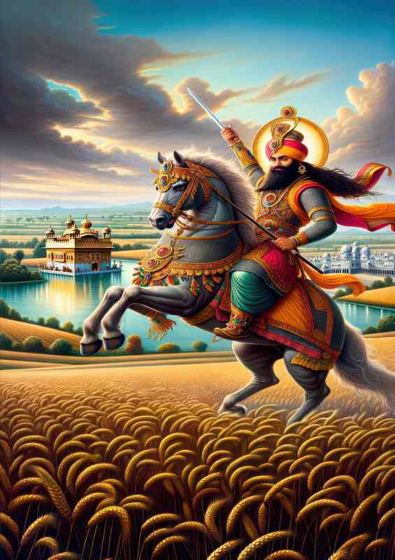 Punjabi deity Mai Bhago warrior saint | Metal Poster