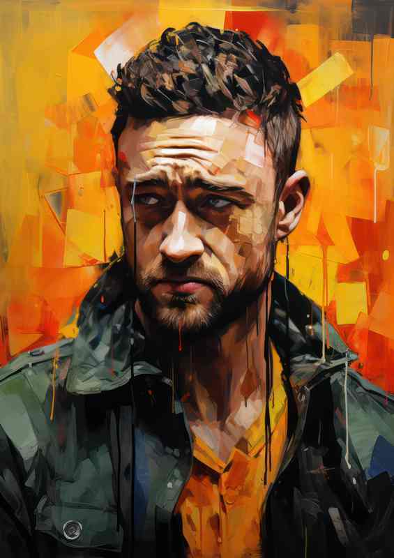 Justin Timberlake Very colourful art | Metal Poster