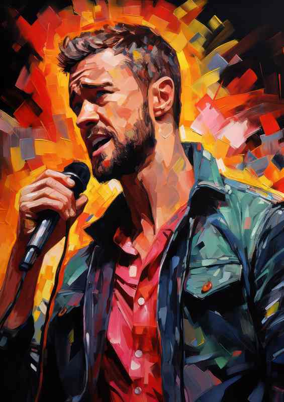 Justin Timberlake painted style art | Metal Poster