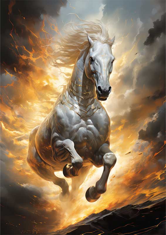 Silvers Sunset Saddles Horse Haven | Metal Poster