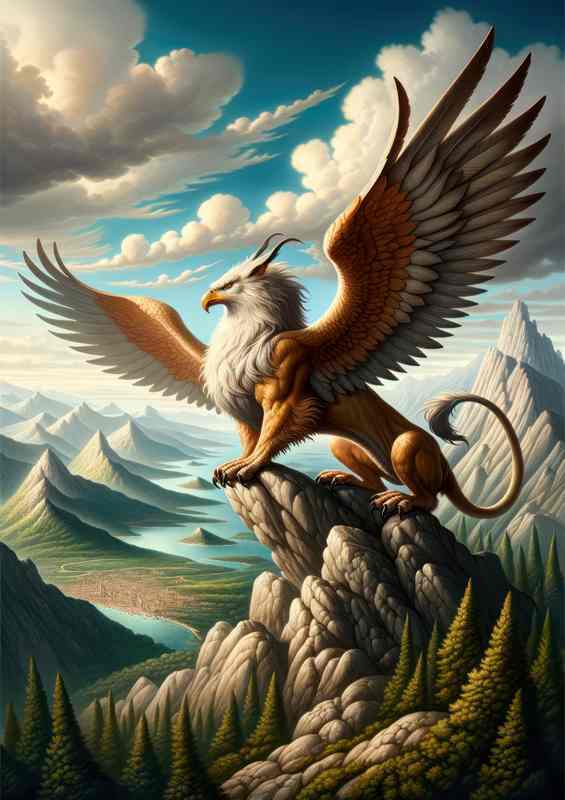 The Griffin a majestic creature with the body of a lion | Metal Poster