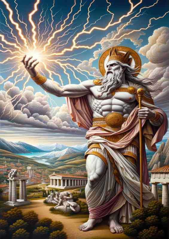 Thracian deity Sabazios god of sky and thunder | Metal Poster
