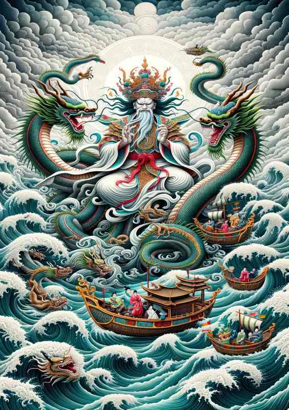 Vietnamese deity Lac Long Quan dragon lord of the sea | Metal Poster