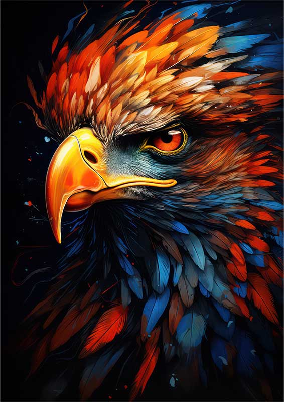 Majestic Eagles Filled With Colour Bird Of Prey | Metal Poster