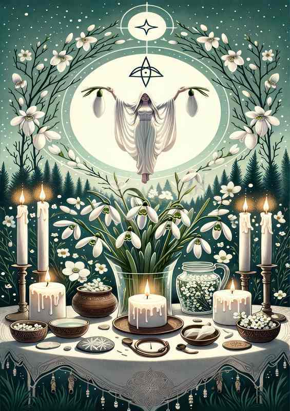 Wiccan Imbolc Poster - Mid Winter to Spring Transition