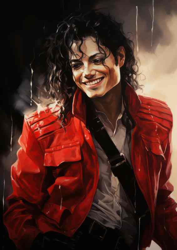 Michael jackson smilling painted style | Metal Poster