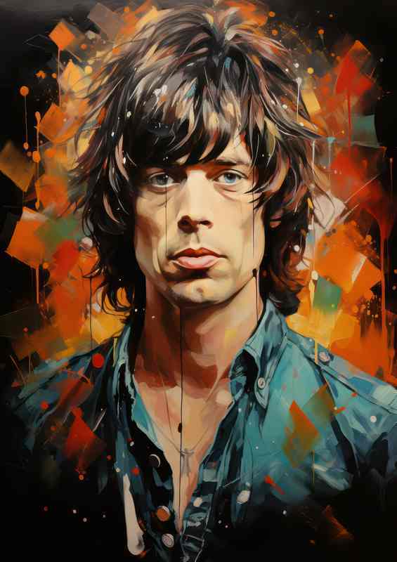 Mick Jagger Very colourful | Metal Poster