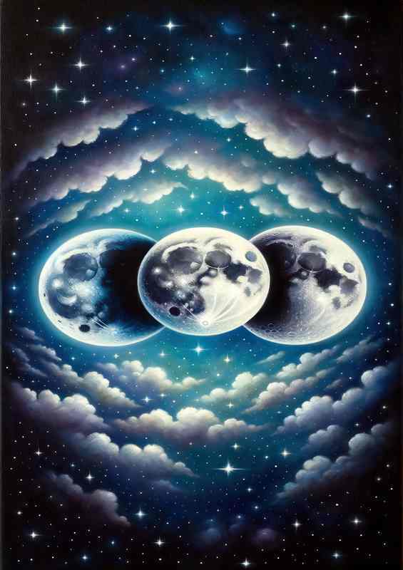 Wiccan Triple Moon Maiden | Metal Poster