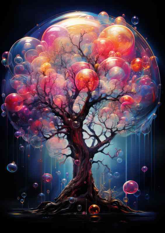 Rainbow Bubble Tree | Metal Poster