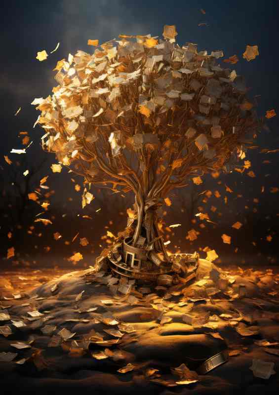 Sun Set Money Tree | Metal Poster