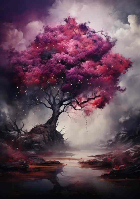 Tree In Purple Silence | Metal Poster