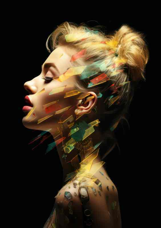 Miley Cyrus double exposure | Metal Poster