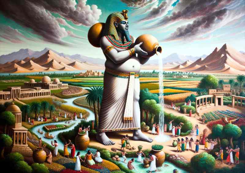 Egyptian god Hapi god of the Niles annual flood, | Metal Poster