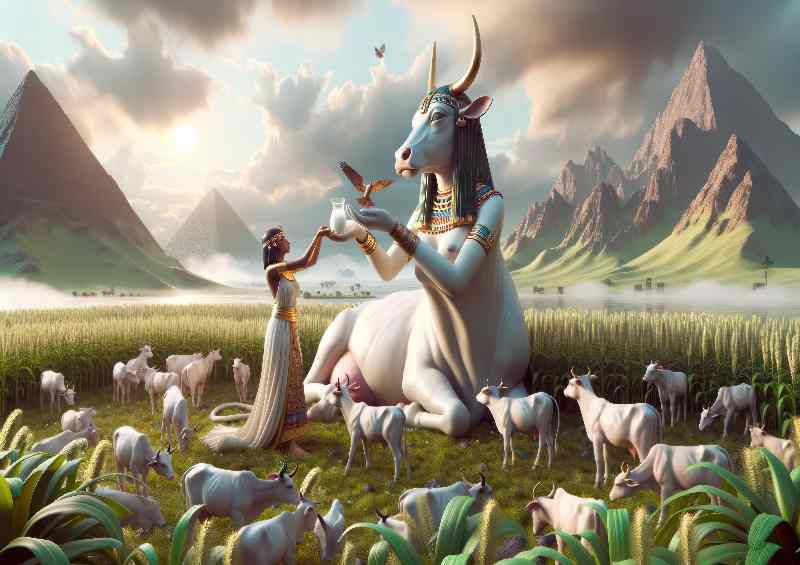 Egyptian goddess Hesat cow goddess of milk | Metal Poster