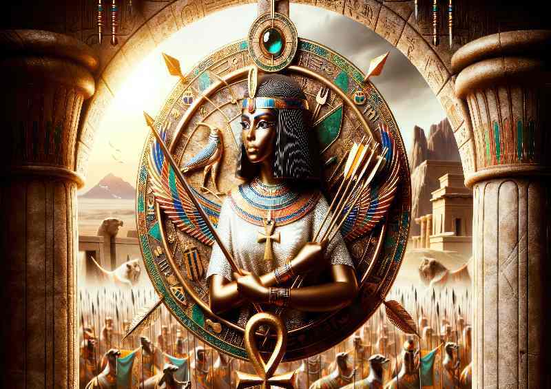 Egyptian goddess Neith war and hunting goddess | Metal Poster