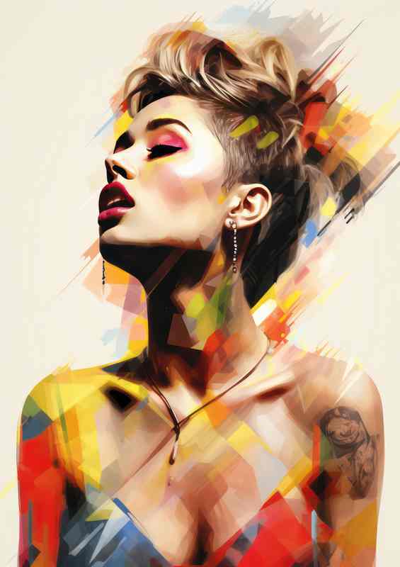 Miley Cyrus then and now abstract | Metal Poster