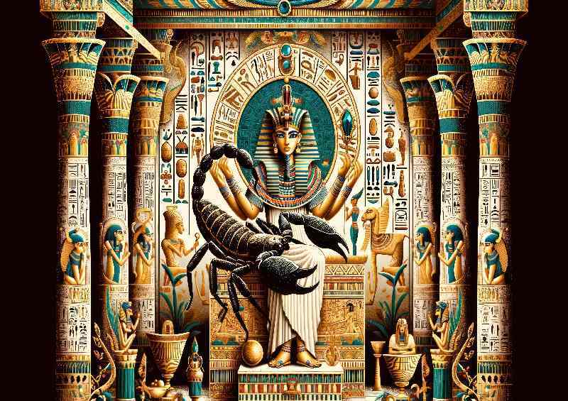 Egyptian goddess Serqet scorpion goddess of protection | Metal Poster