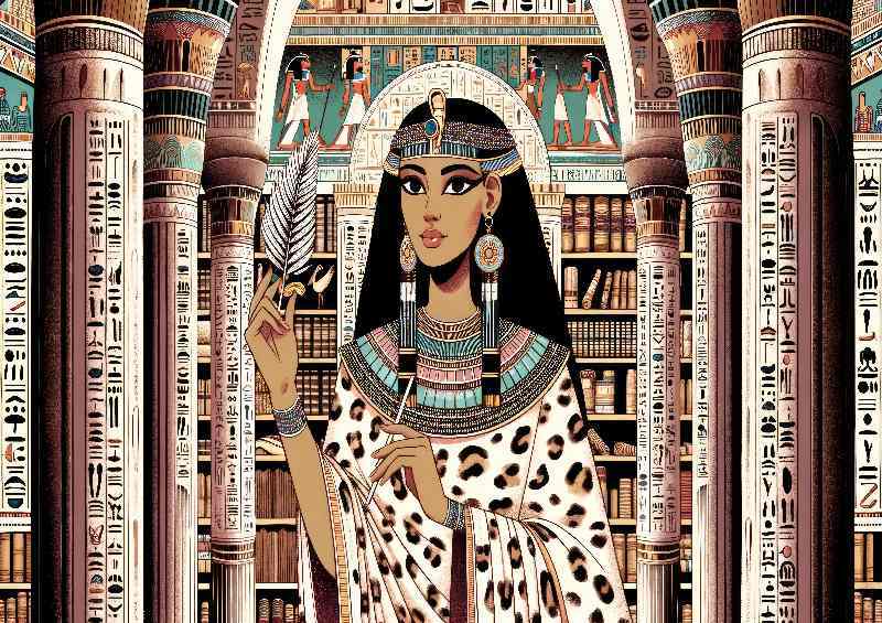 Egyptian goddess Seshat goddess of writing | Metal Poster