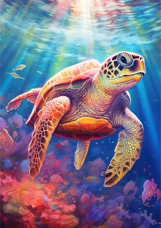 Dreamers Drifter Sea Turtle | Metal Poster