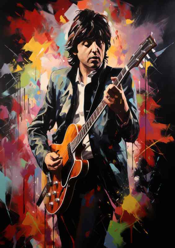 Paul McCartney Very colourful splash | Metal Poster