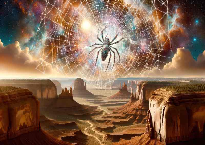 Navajo spirit Spider Woman weaver of life | Metal Poster