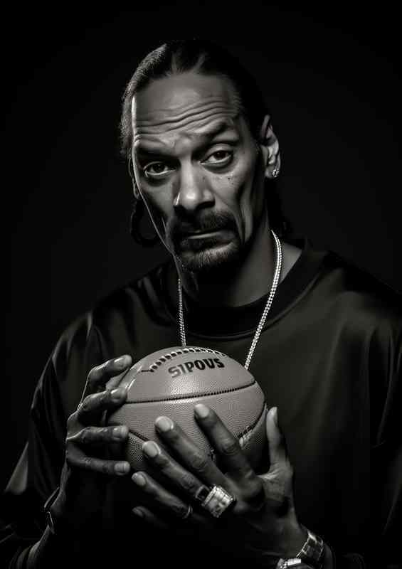 Snoop dogg with Basketball while holding his fingers | Metal Poster