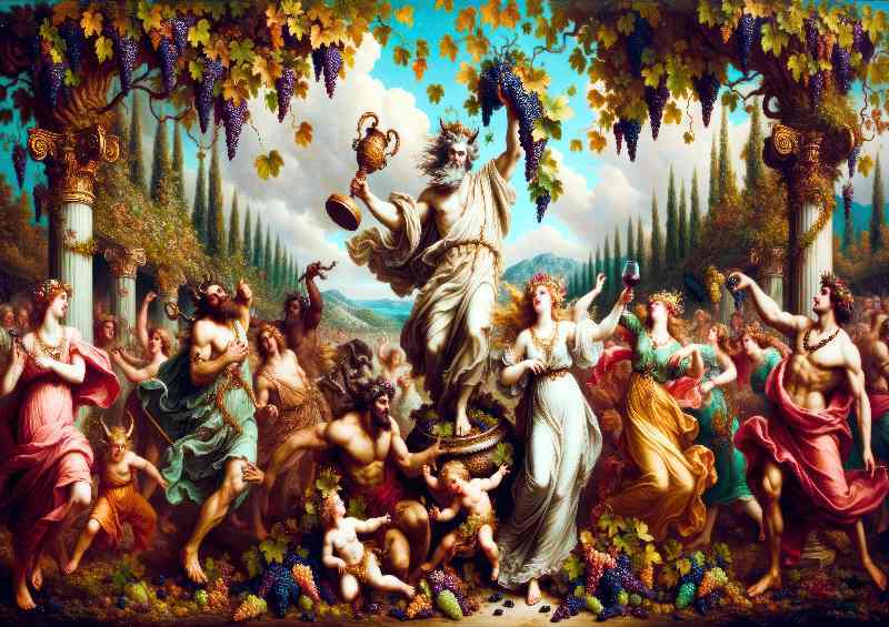Pagan deity Dionysus god of wine and festivity | Metal Poster