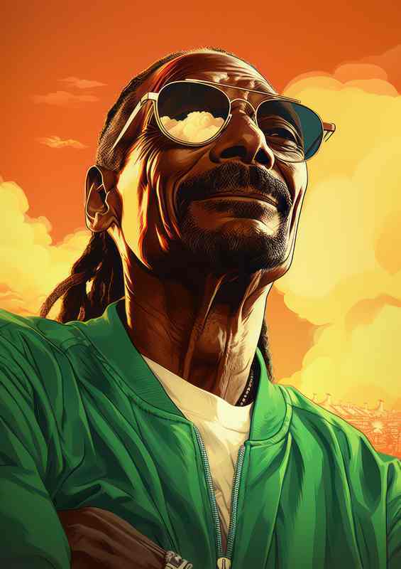 Snoop snoop dogg wearing sunglasses | Metal Poster