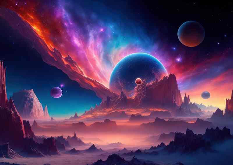 Celestial Elegance Artistic Space Exploration | Metal Poster
