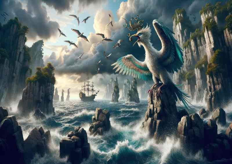 The enchanting Sirens bird women creatures | Metal Poster