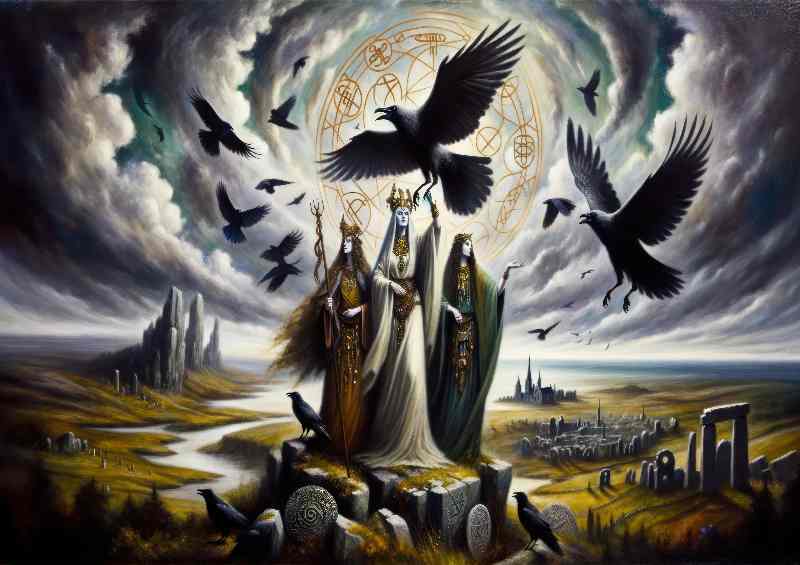 Wiccan deity The Morrigan a trio of war goddesses | Metal Poster