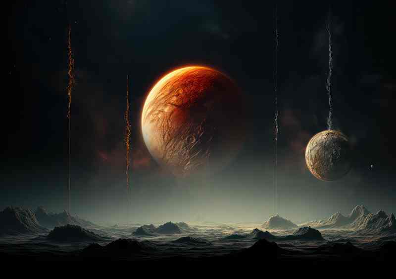 Astro Art Galaxy Saturn Venus & Mars | Metal Poster