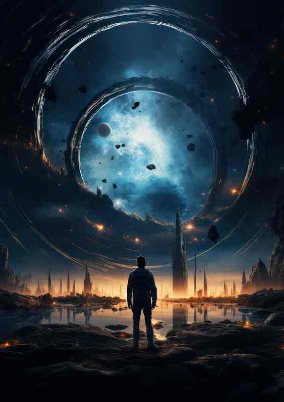 Celestial Wanderer Astronaut in the Infinite Cosmos | Metal Poster