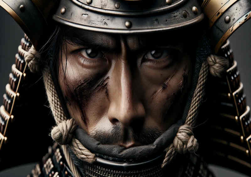 Face of Feudal a samurai warrior | Metal Poster