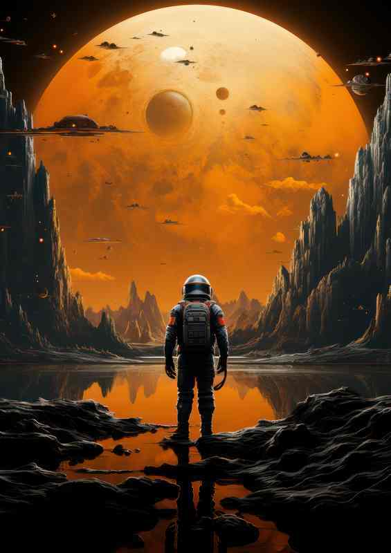 Futuristic Universe Scenes Innovative Astronomical Art | Metal Poster