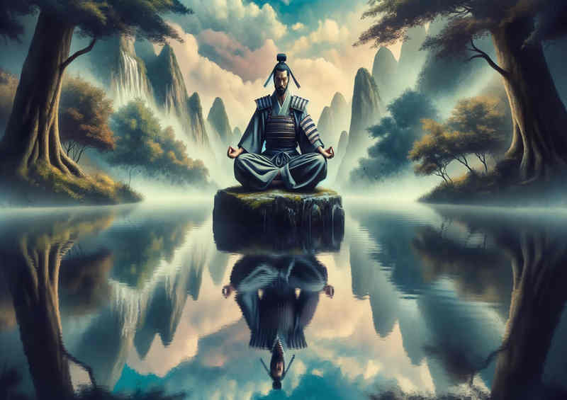 Meditative Mastery a samurai | Metal Poster