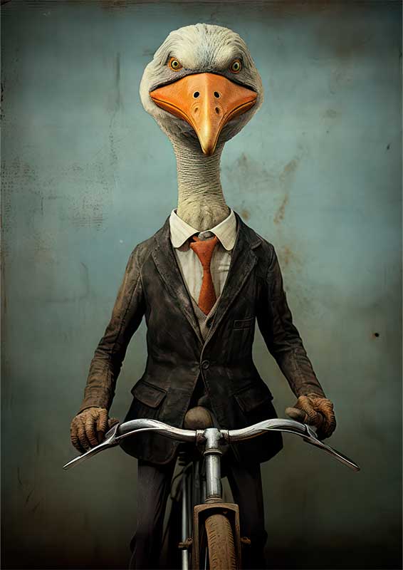 Gerry The Goose Riding On A Sunny Day | Metal Poster