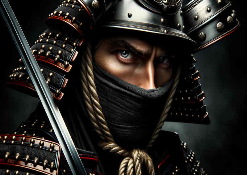 Warriors Gaze a samurai warrior | Metal Poster
