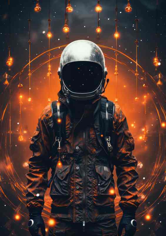 The Final Frontier Man in Spacesuit Explores | Metal Poster