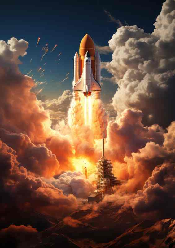 Alien Enigmas Unlocking Secrets through Space Launches | Metal Poster