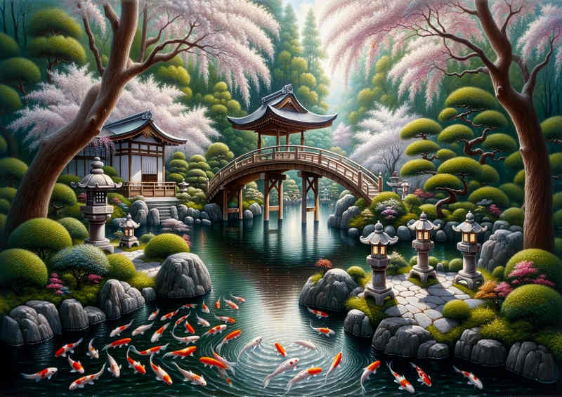 Tranquil Teien a traditional Japanese garden | Metal Poster
