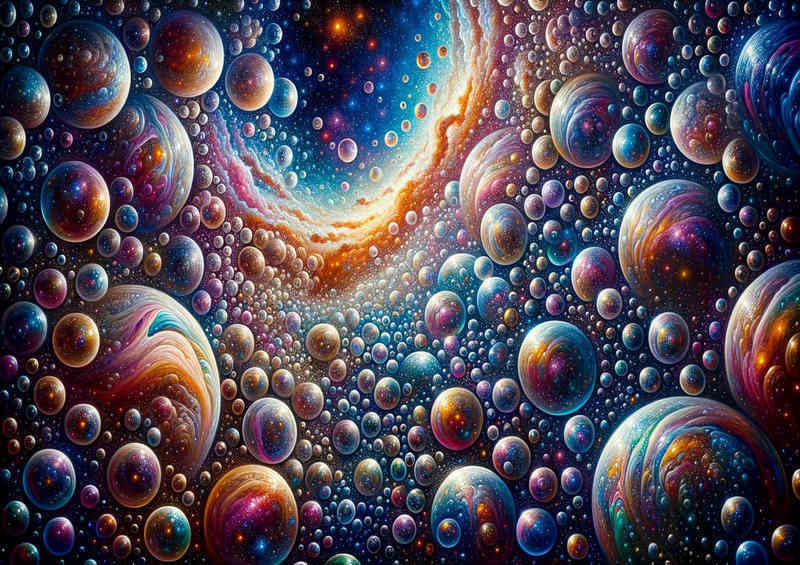 Bubbleverse Beyond a vast universe where galaxies stars | Metal Poster