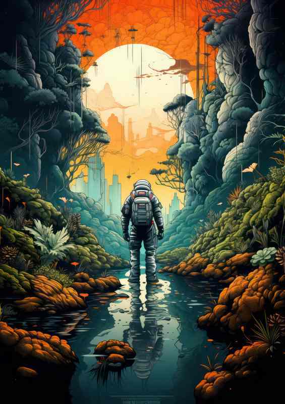 Astronauts Intergalactic Journey | Metal Poster