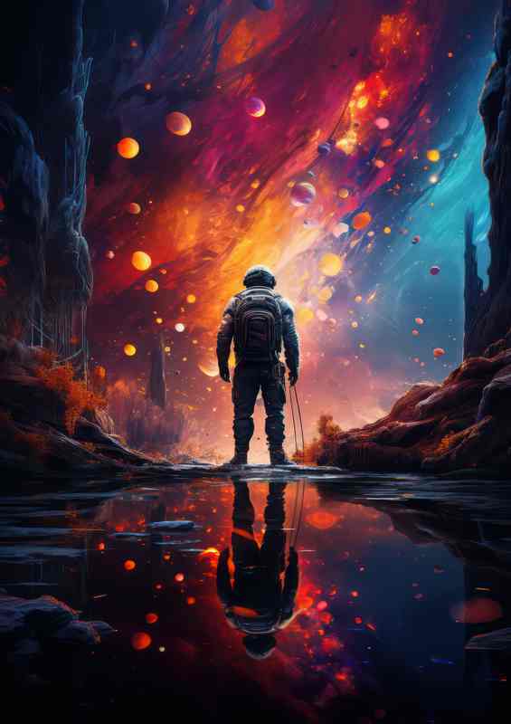 Astronauts Journey in the Cosmos | Metal Poster
