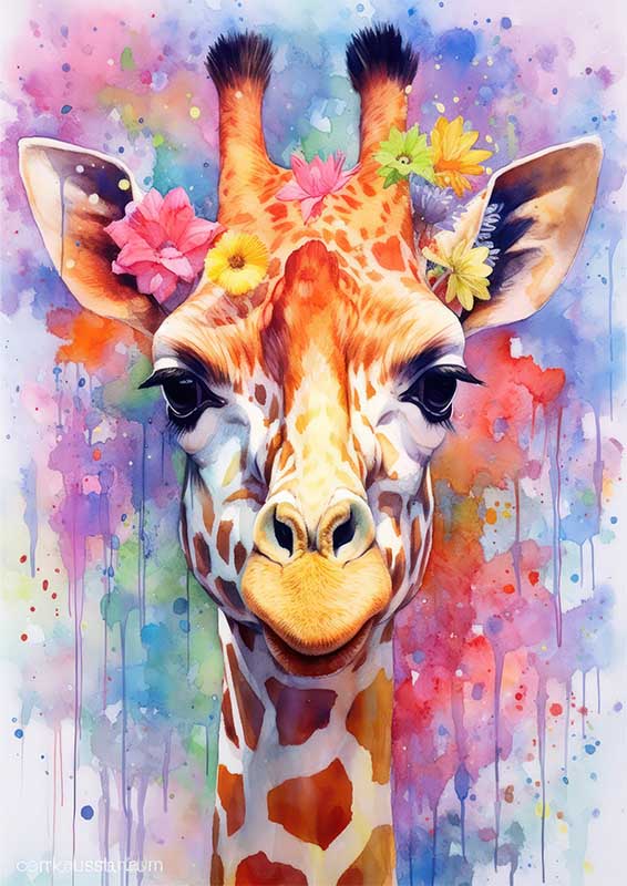 Chromatic Tall Tales From Cindy The Giraffe | Metal Poster