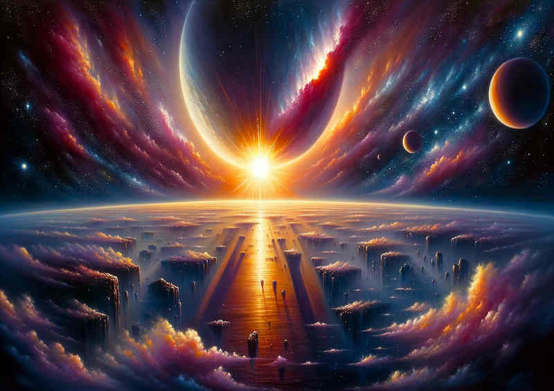 Galactic Glow - Universe Sunset | Metal Poster